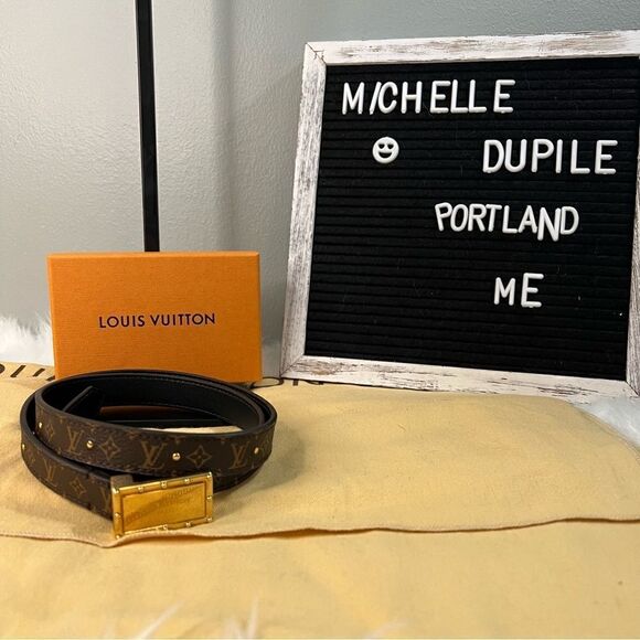 𝅺LOUIS vuitton monogram rivet belt - Picture 1 of 16